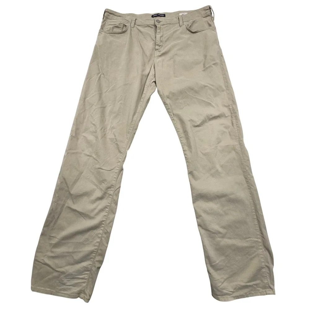 Mavi Jeans Matt Relaxed Straight Leg Twill Pants Stretch Khaki Tan Mens 40x36